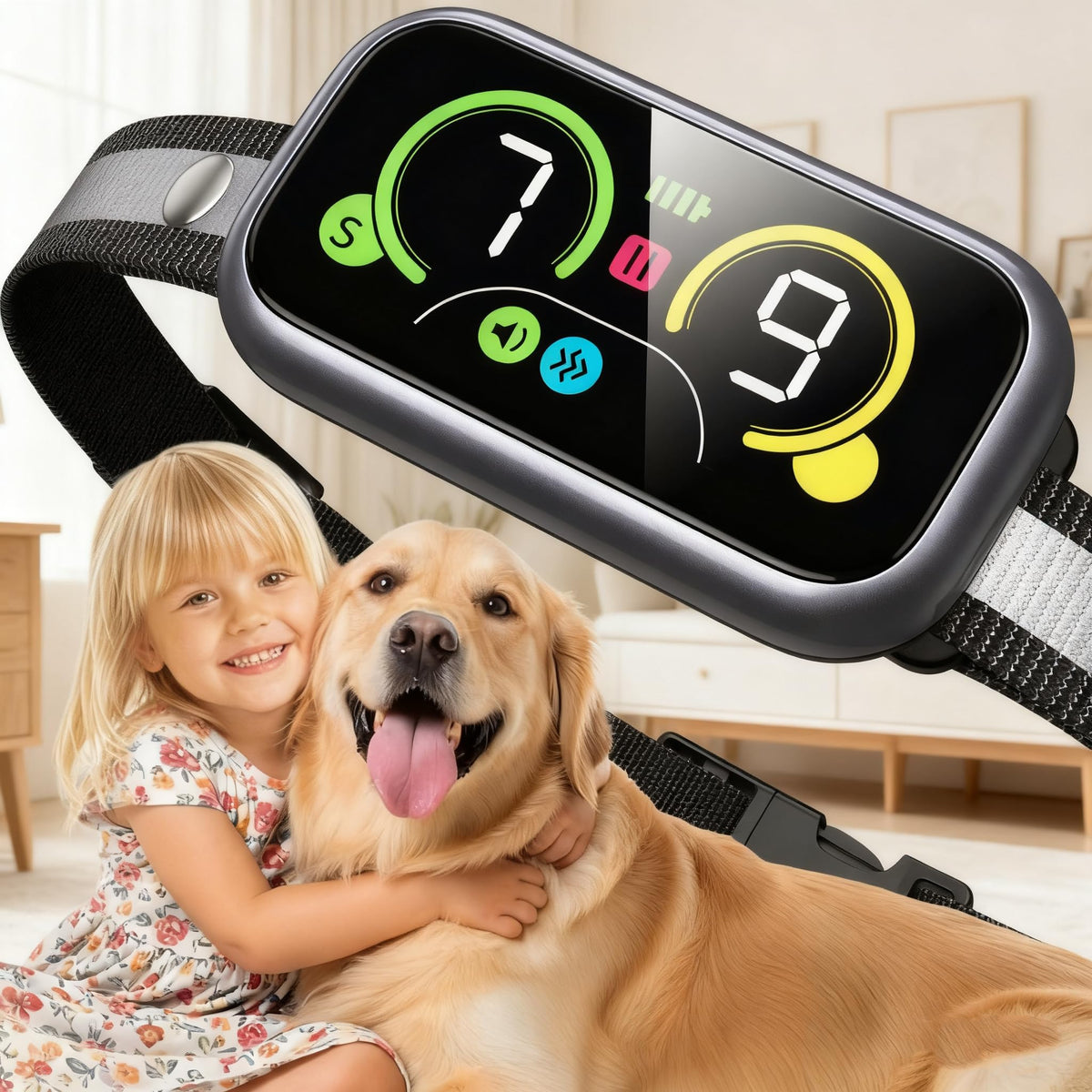 Kollgux Dog Bark Collar Pro front view for calm, controlled training.