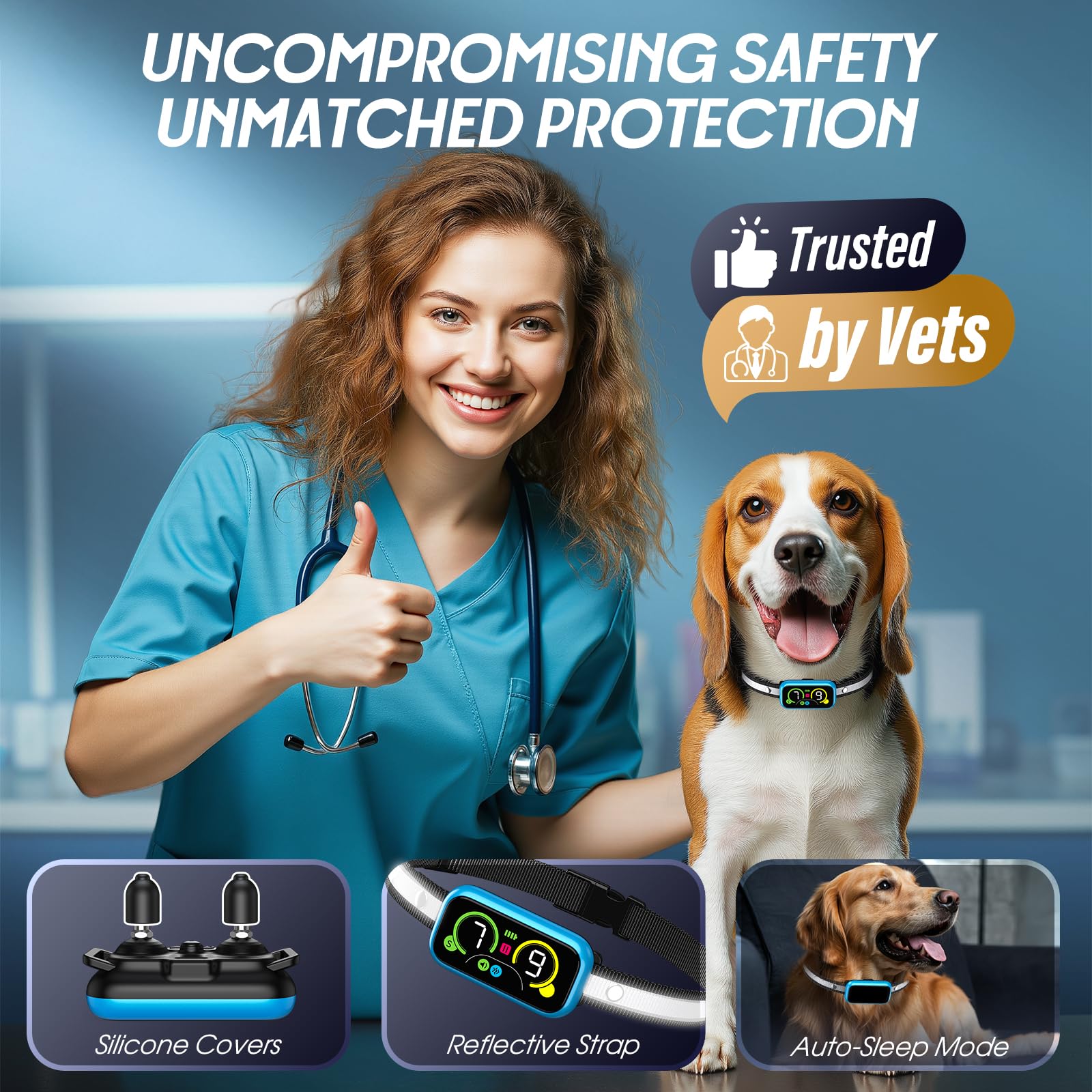 Two soft silicone covers provide comfortable contact on various coat lengths.