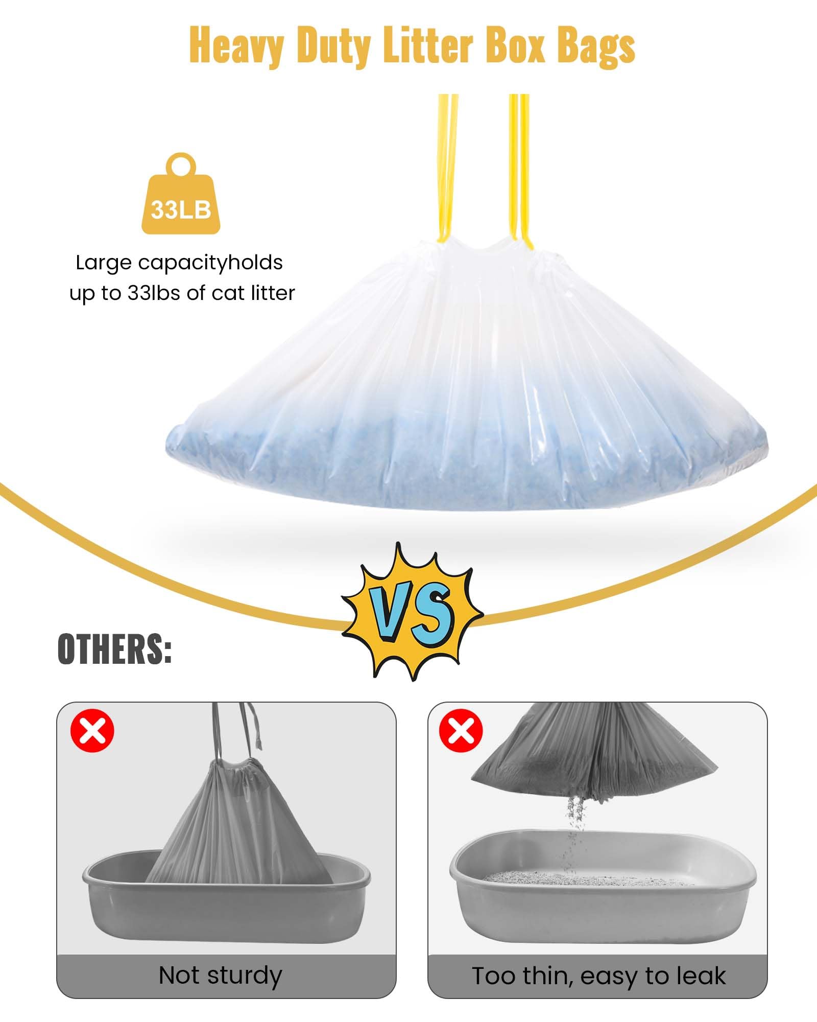 KONE jumbo liners sized 36x18 inches for large litter boxes and easy changes.