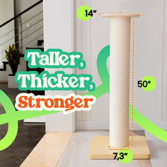 KONELCARE thick 7-3-inch post offers durable scratching surface for Maine Coon claws.