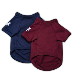 Koneseve dog shirt blue front view highlights soft cotton and comfort