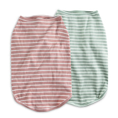 Koneseve green striped dog shirt vest, lightweight and flexible for movement