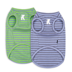 Koneseve two-pack shirt back view in breathable purple-green for summer comfort