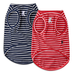 Koneseve dog vest striped red front view highlights soft fabric