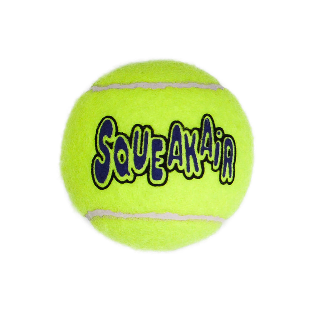 KONG Air SqueakAir ball indoor-outdoor play; squeaker keeps dogs engaged.