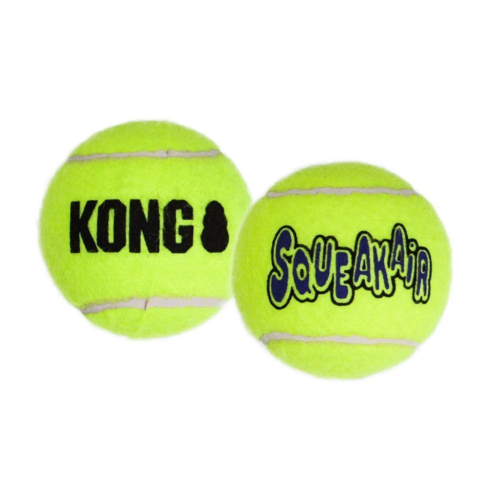 KONG AirDog Squeaker Tennis Ball XL close-up of felt texture and squeaker.