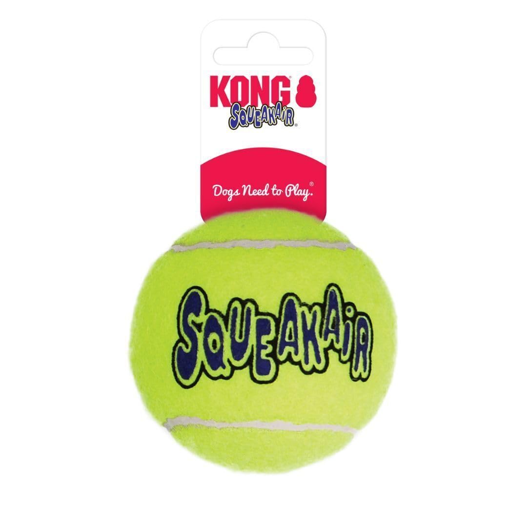 KONG AirDog Squeaker Tennis Ball XL front view, durable squeaker for interactive fetch.