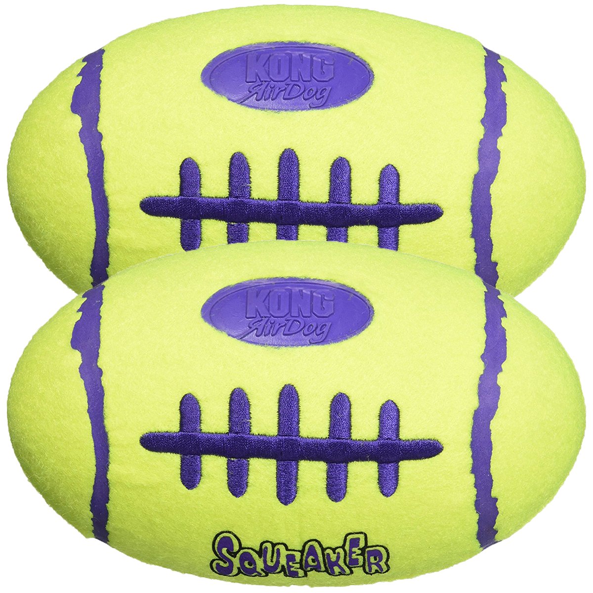 KONG Air Dog Squeaker Toy in green, 2-pack, ideal for interactive fetch