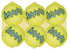 KONG Air Dog tennis balls for large dogs with squeaker, ideal for outdoor fetch and play