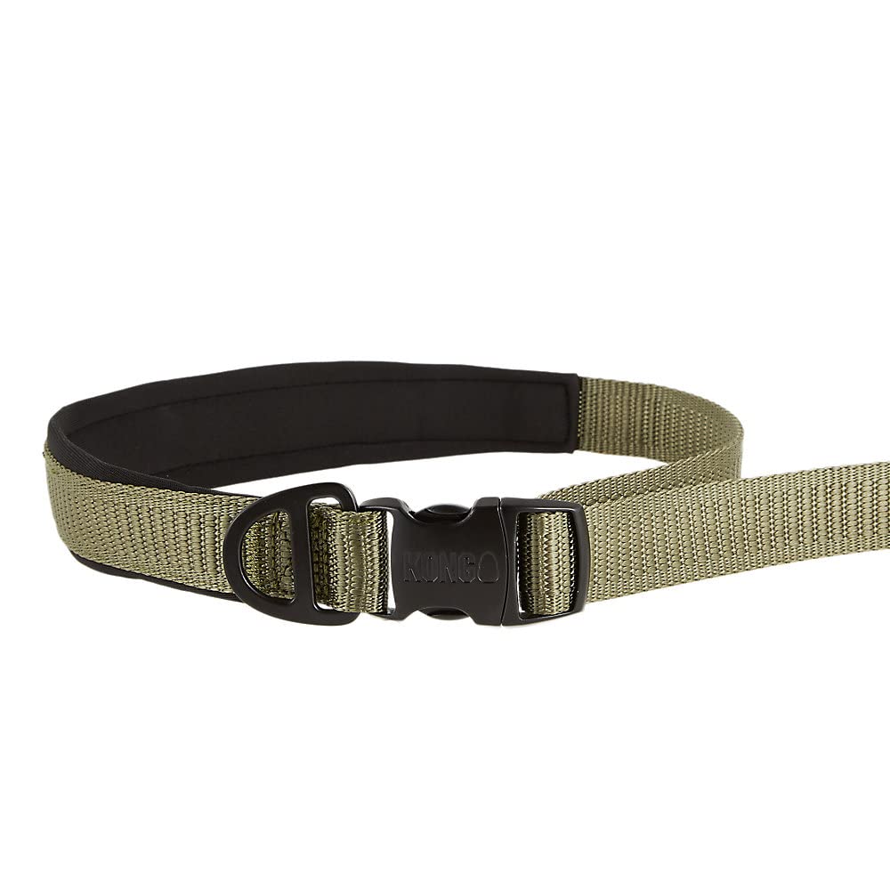 KONG leash featuring attachment ring to hold waste bags and keys securely.