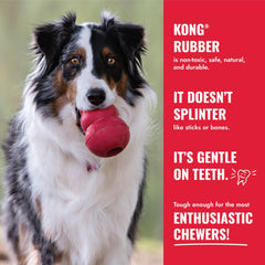 KONG Ball with Hole red close-up, treat-dispensing for interactive play.