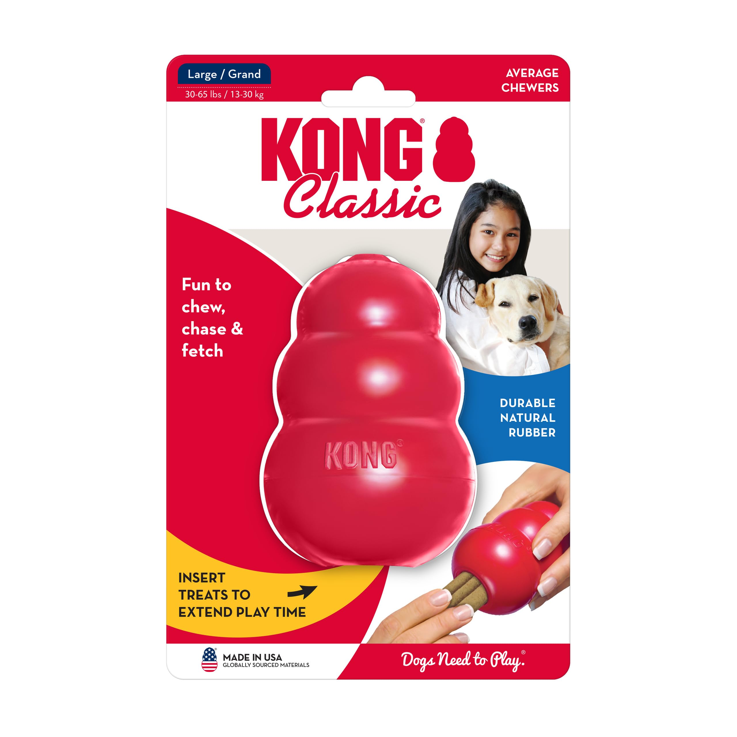 KONG Classic can be frozen for a longer-lasting enrichment challenge.