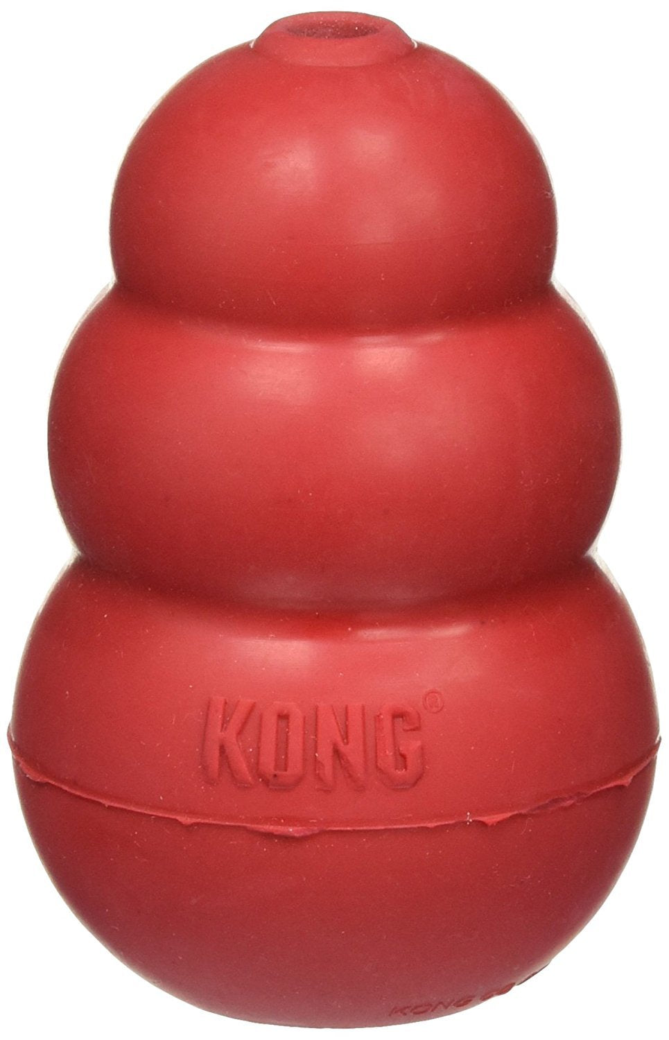 KONG Classic Medium Dog Toy in red with unpredictable bounce for fetch.