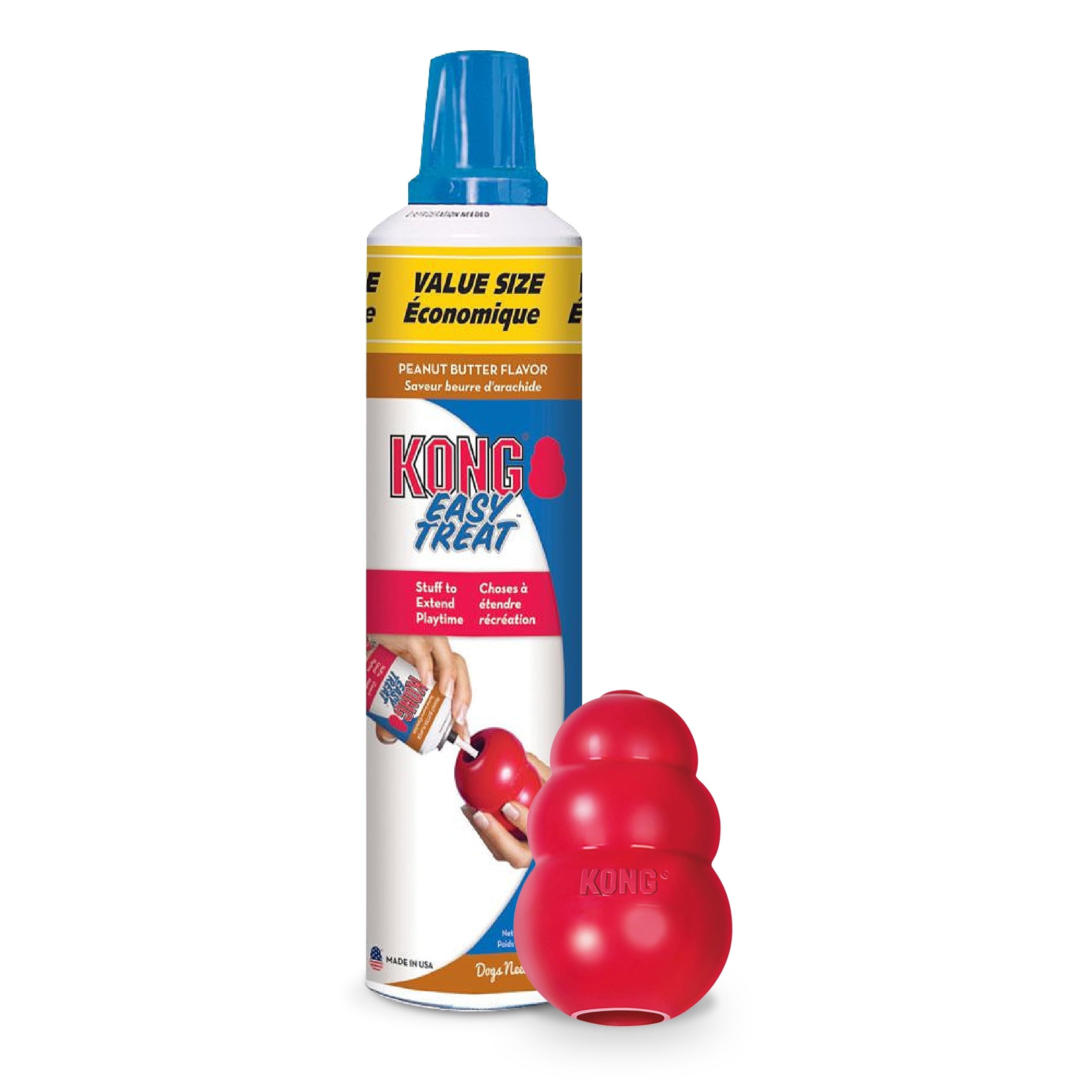 KONG Classic red rubber dog toy for durable chewing and interactive play.