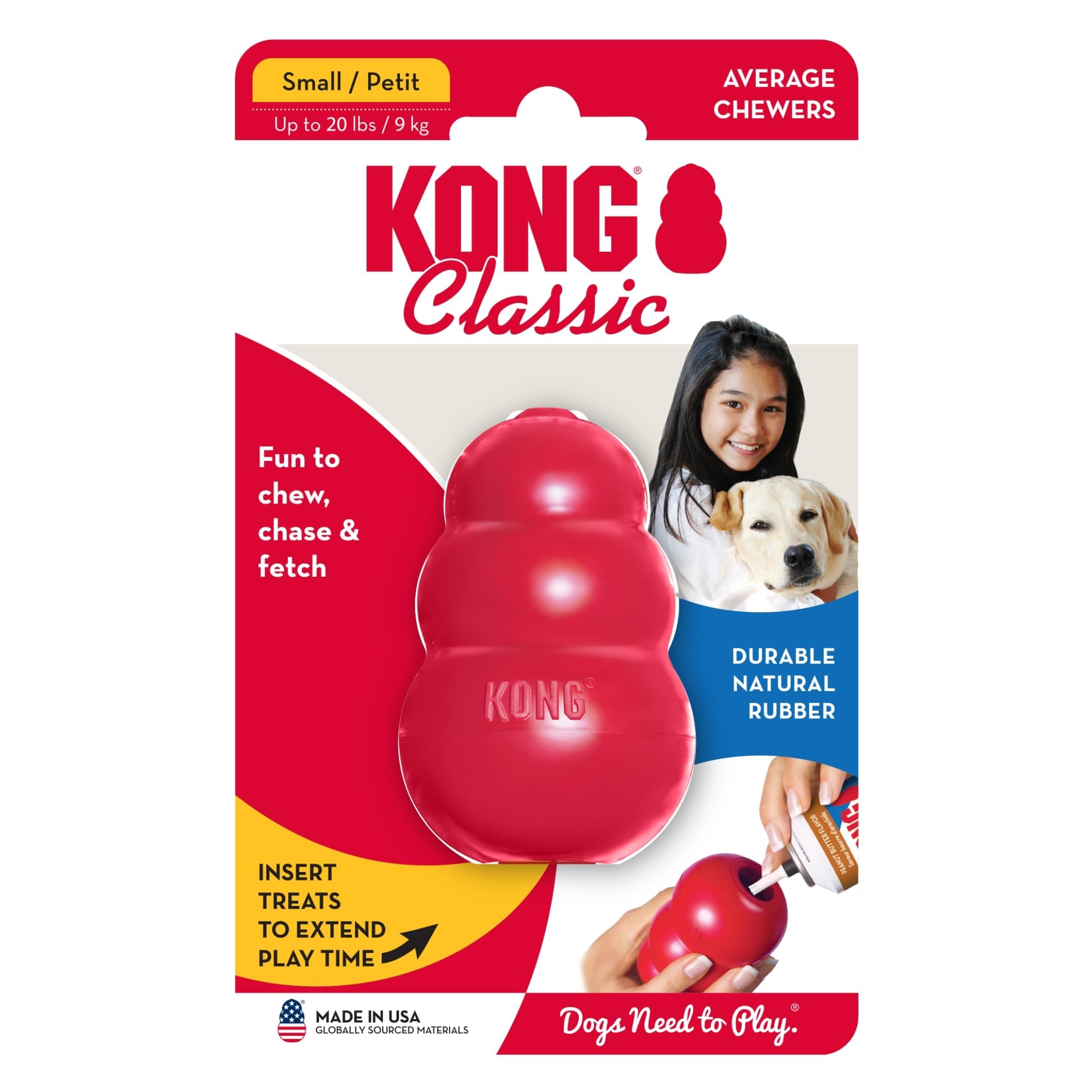 KONG Classic size ideal for small dogs and gentle chewers