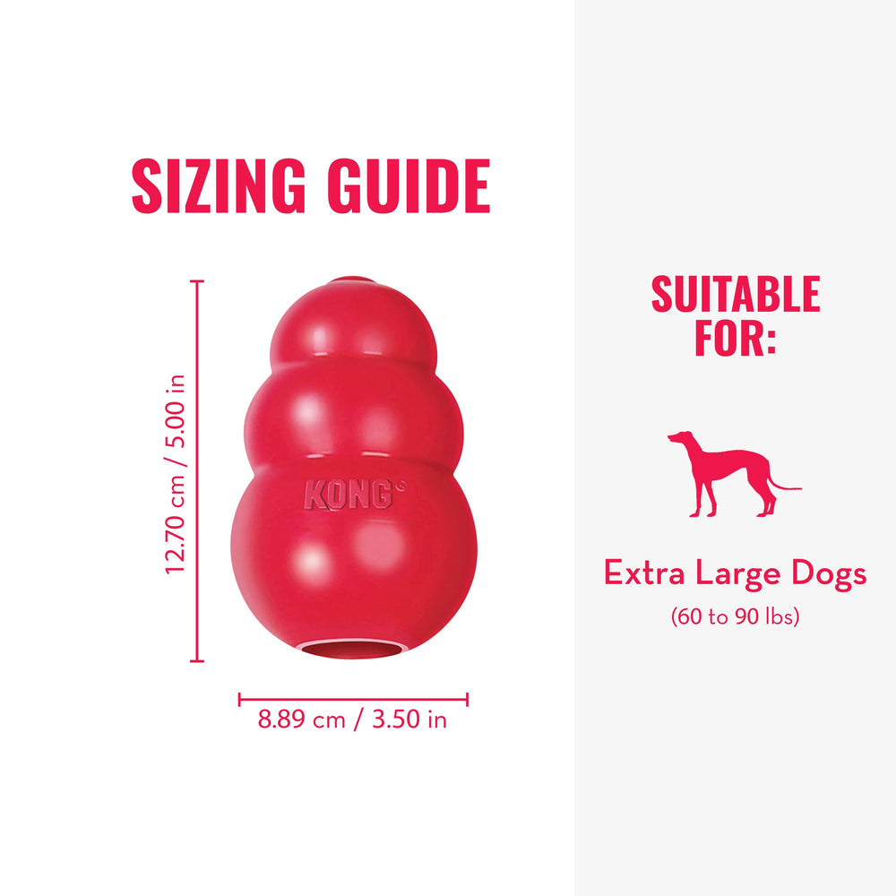 KONG Classic Stuffable Toy made from durable natural rubber for lasting chews.
