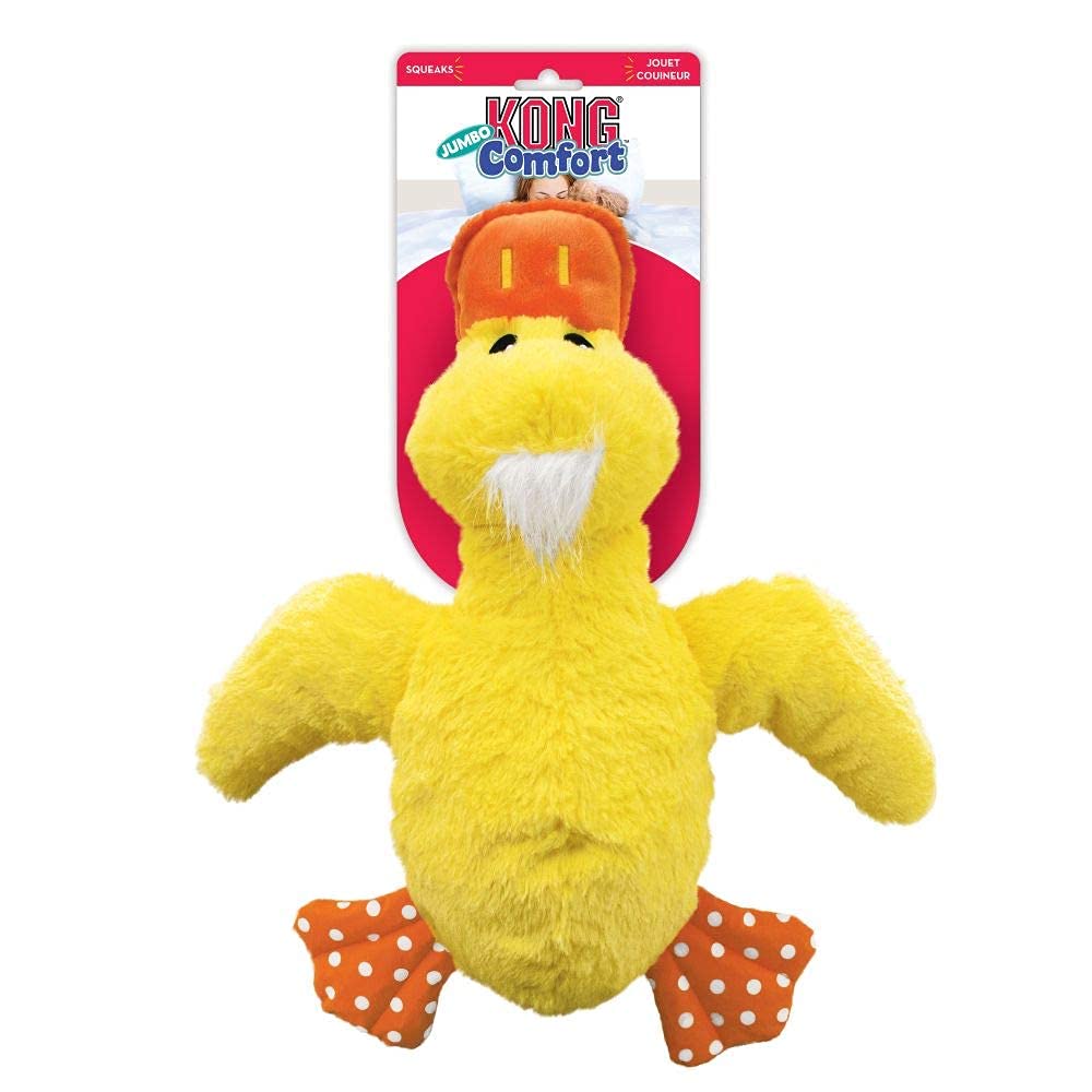 KONG Comfort Duck Jumbo soft plush fur invites snuggling after activity