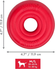 The KONG Donut dog toy close-up highlights teeth-friendly rubber and gum massage.