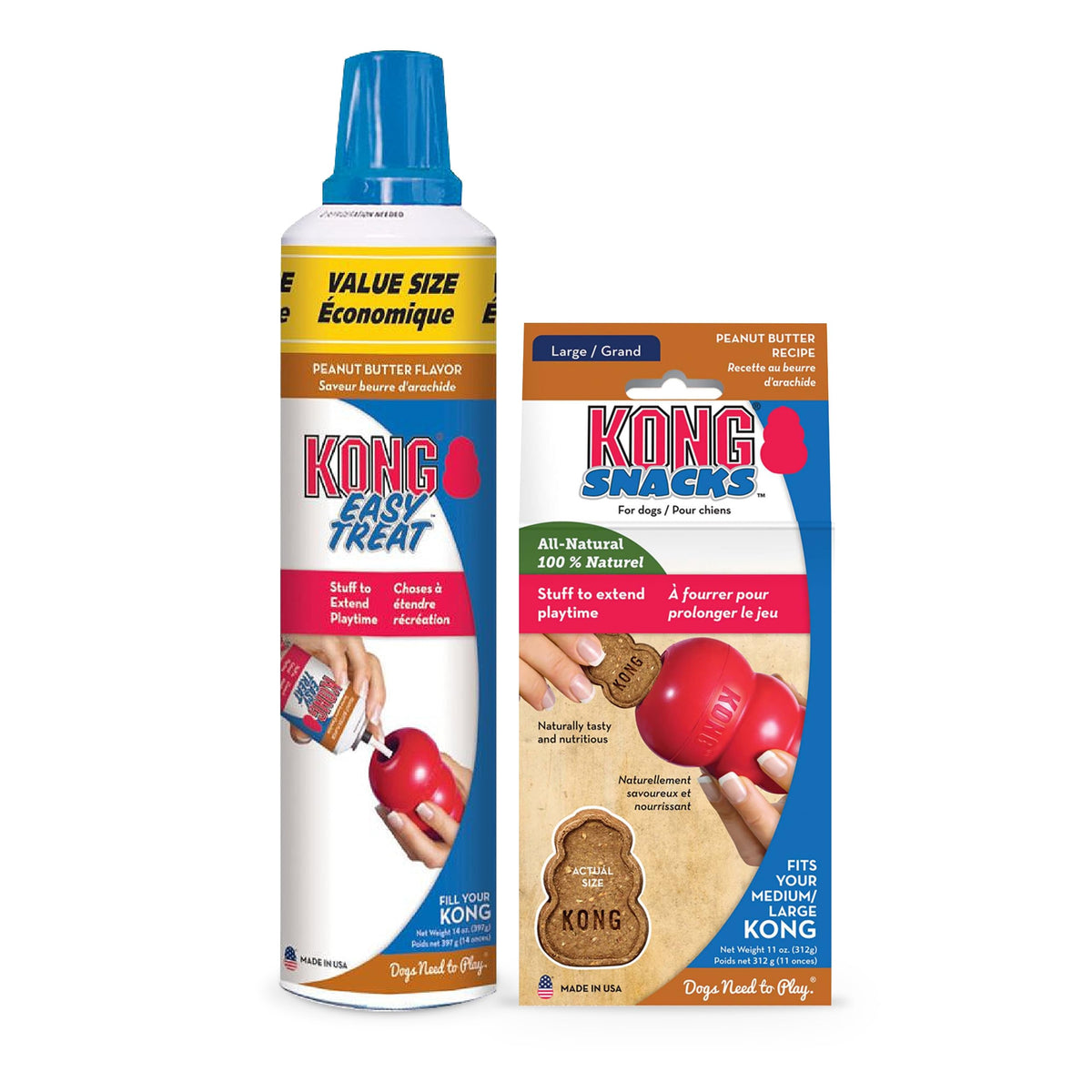 KONG Easy Treat 14oz bottle with nozzle for mess-free stuffing.