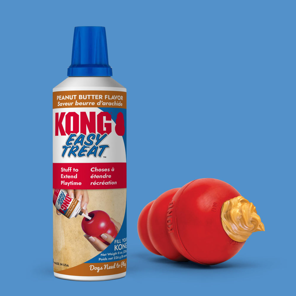 Mess-free nozzle design enabling clean stuffing into KONG toys.