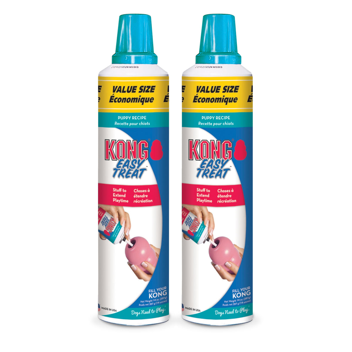 KONG Easy Treat Puppy 14 oz pack of 2 product shot for extended play