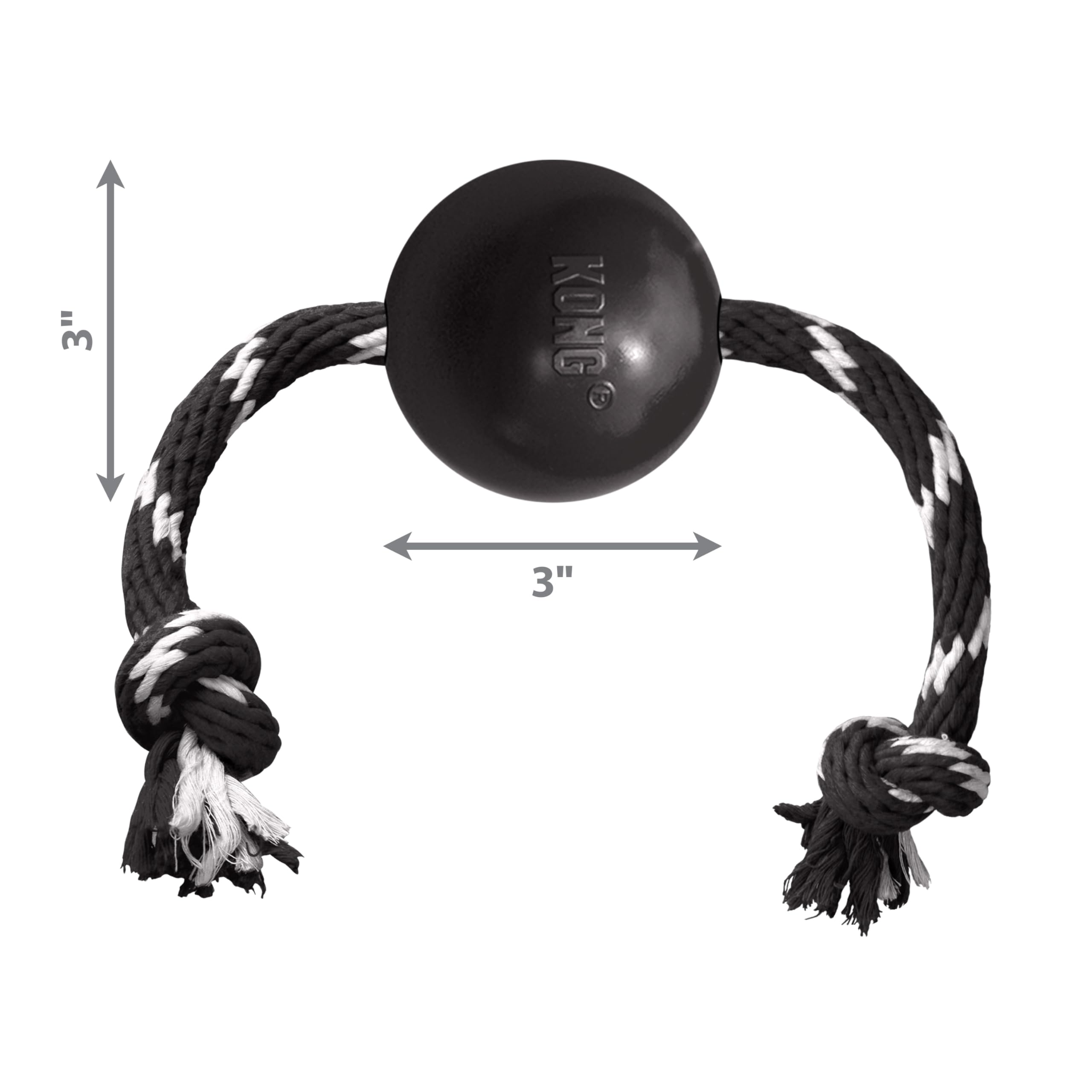 KONG Extreme ball rope for tug and play, easy throwing.
