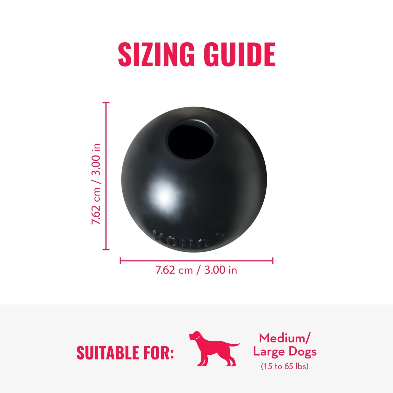 KONG Extreme Ball with Hole close-up texture highlights puncture-resistant design for interactive games