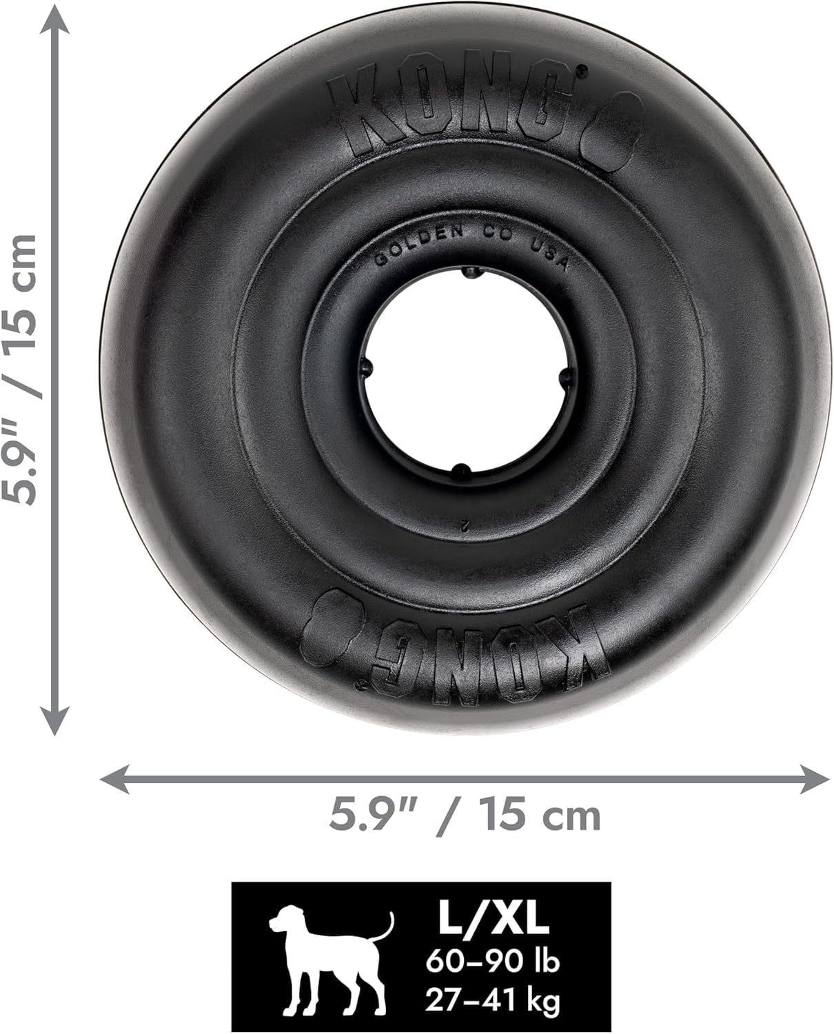 KONG Extreme Donut bounce action shot showing unpredictable bounce for interactive play.