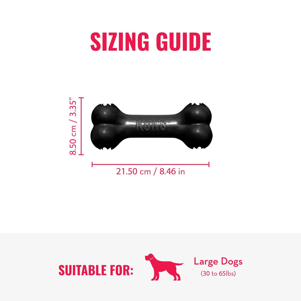 KONG Extreme Bone stuffed with snacks extends interactive chewing sessions.