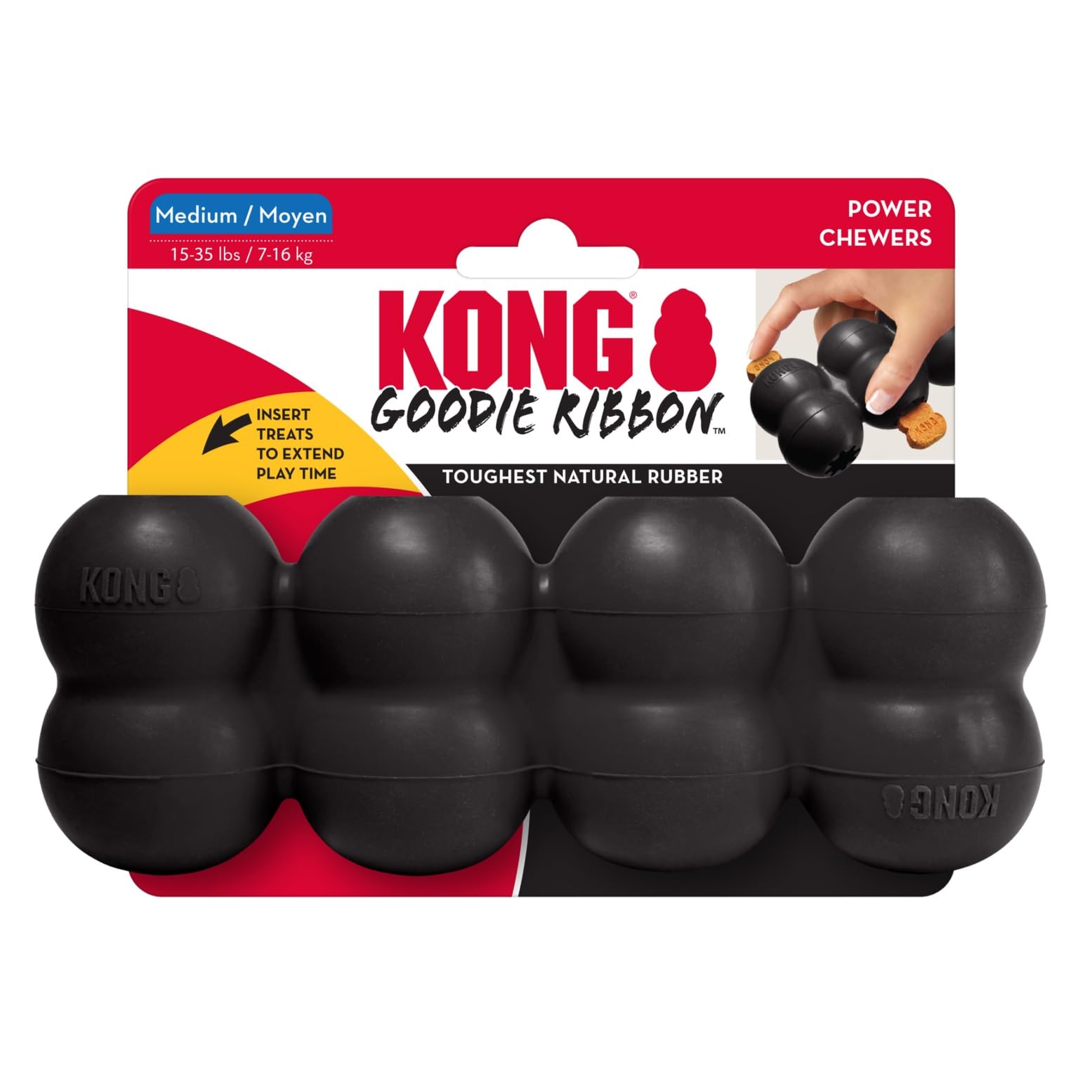 KONG Extreme Goodie Ribbon showcases play value for medium dogs.