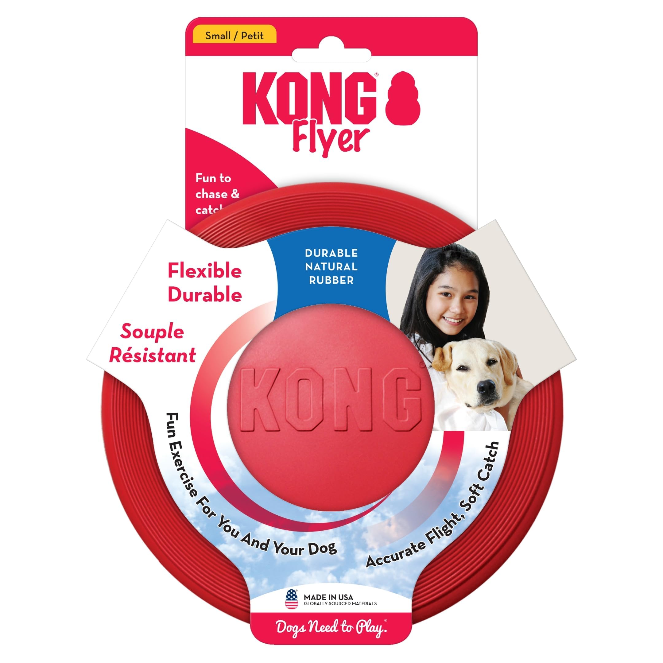 KONG Flyer safe supervised play to extend toy life.
