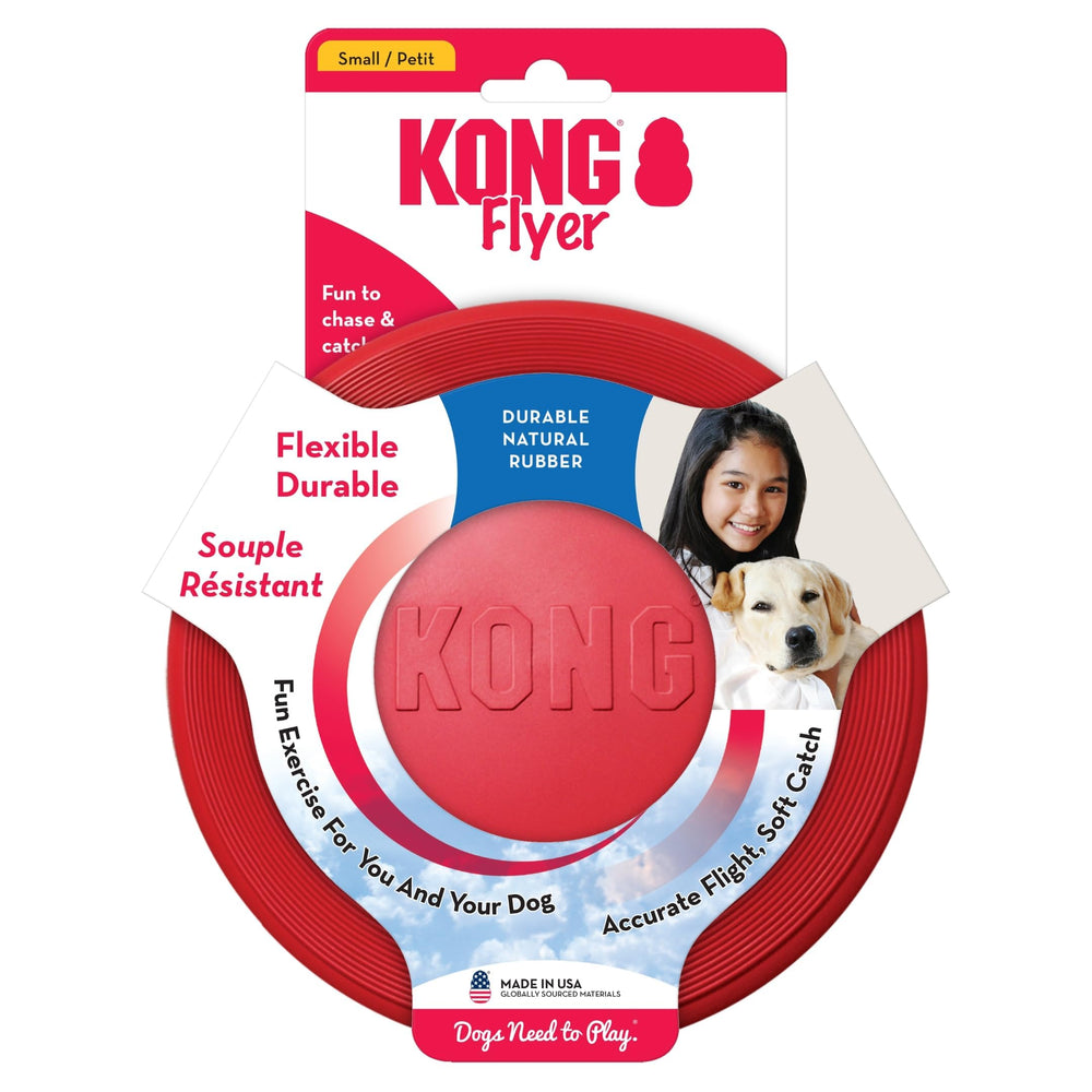 KONG Flyer safe supervised play to extend toy life.
