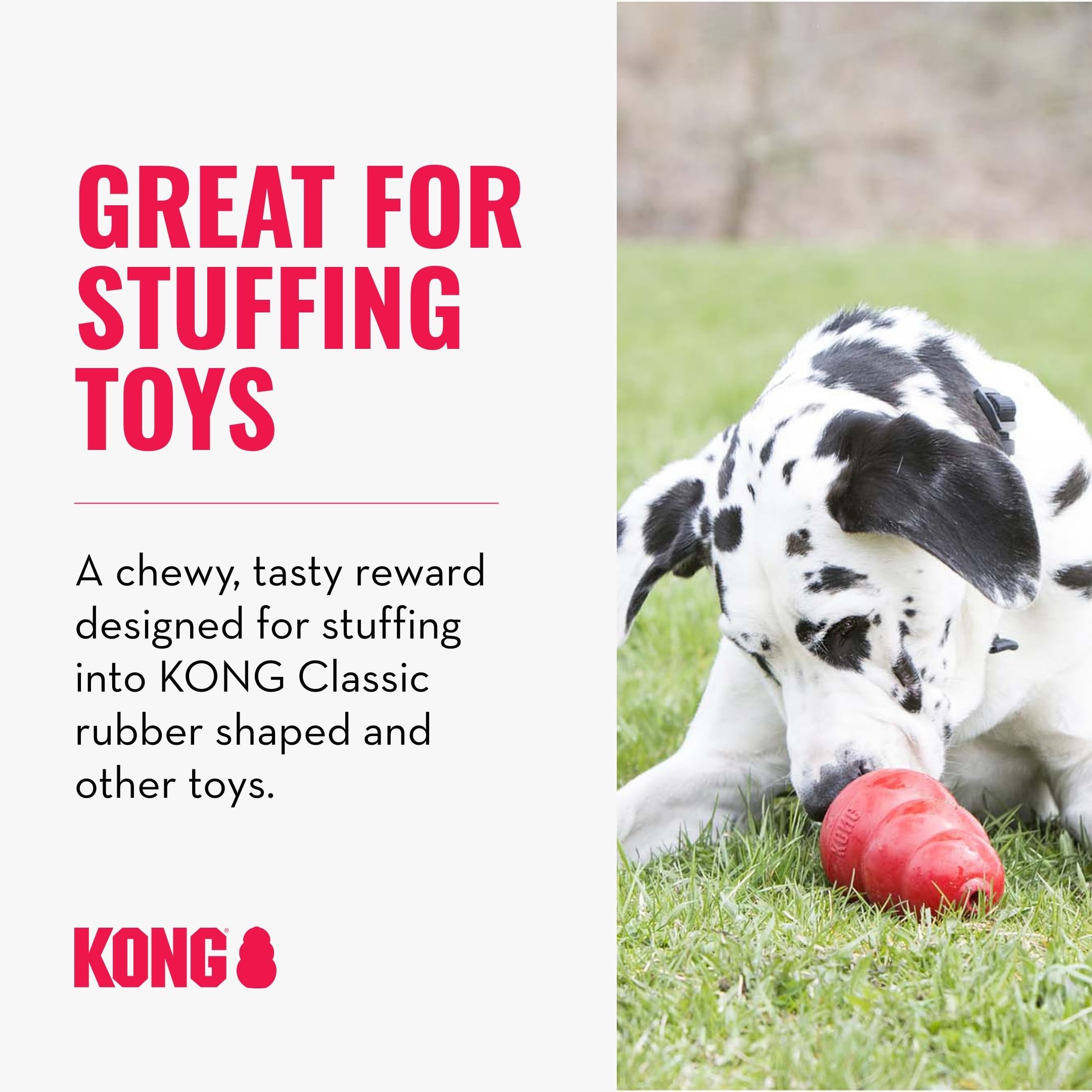 KONG Jerky Chicken close-up bag shows natural ingredients.