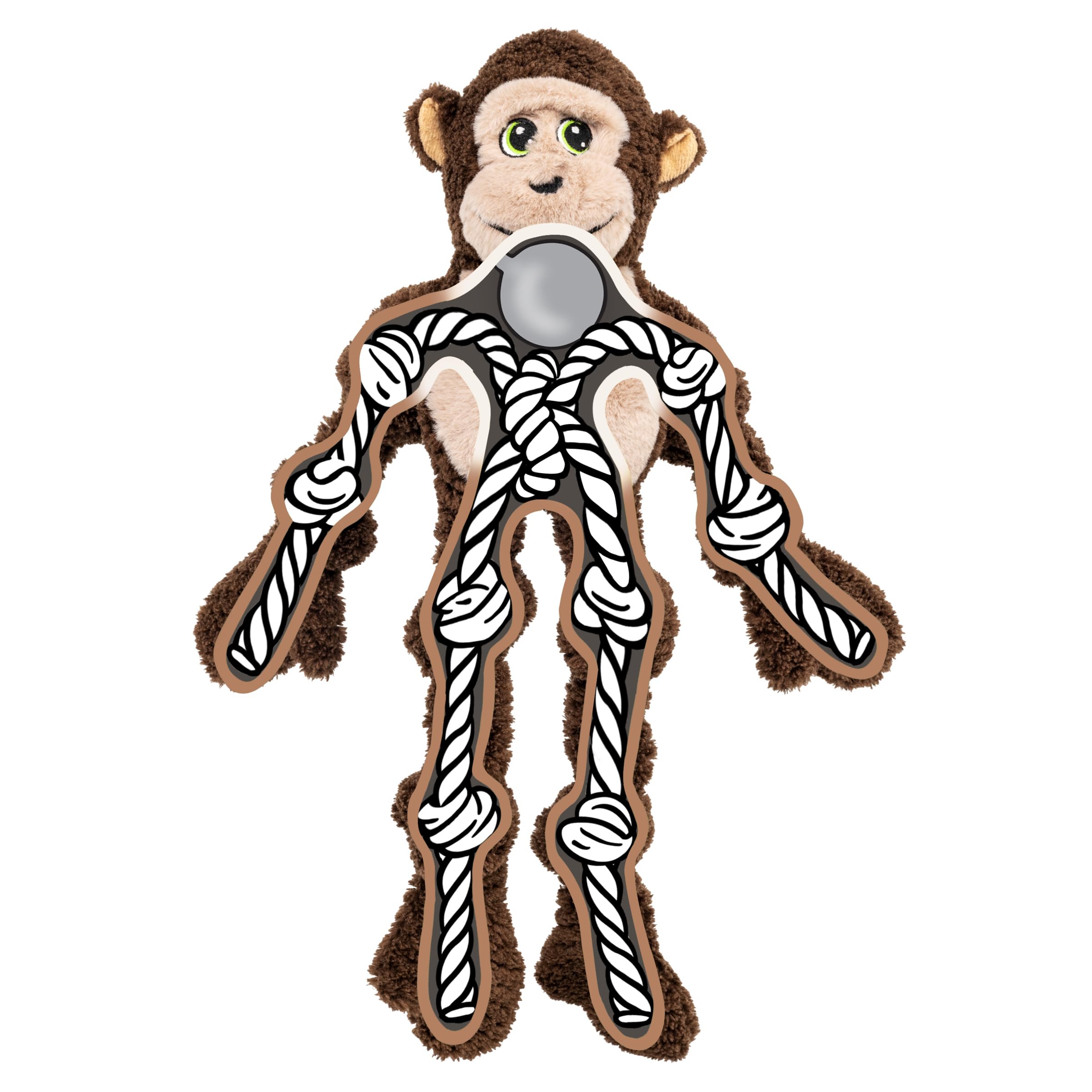 KONG Knots Oversized Monkey toy inner rope skeleton visible for durability during rough play