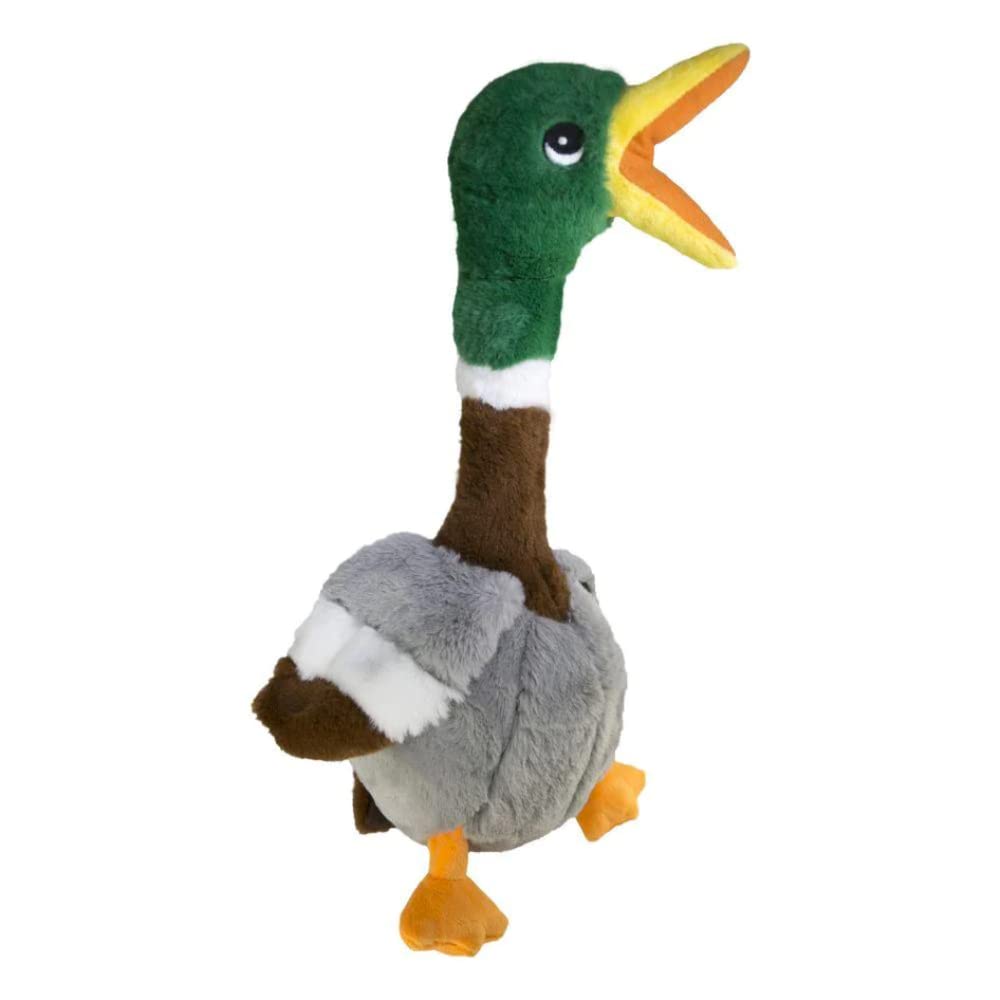 KONG Shakers Honkers Duck full-length plush toy for fetch and tug