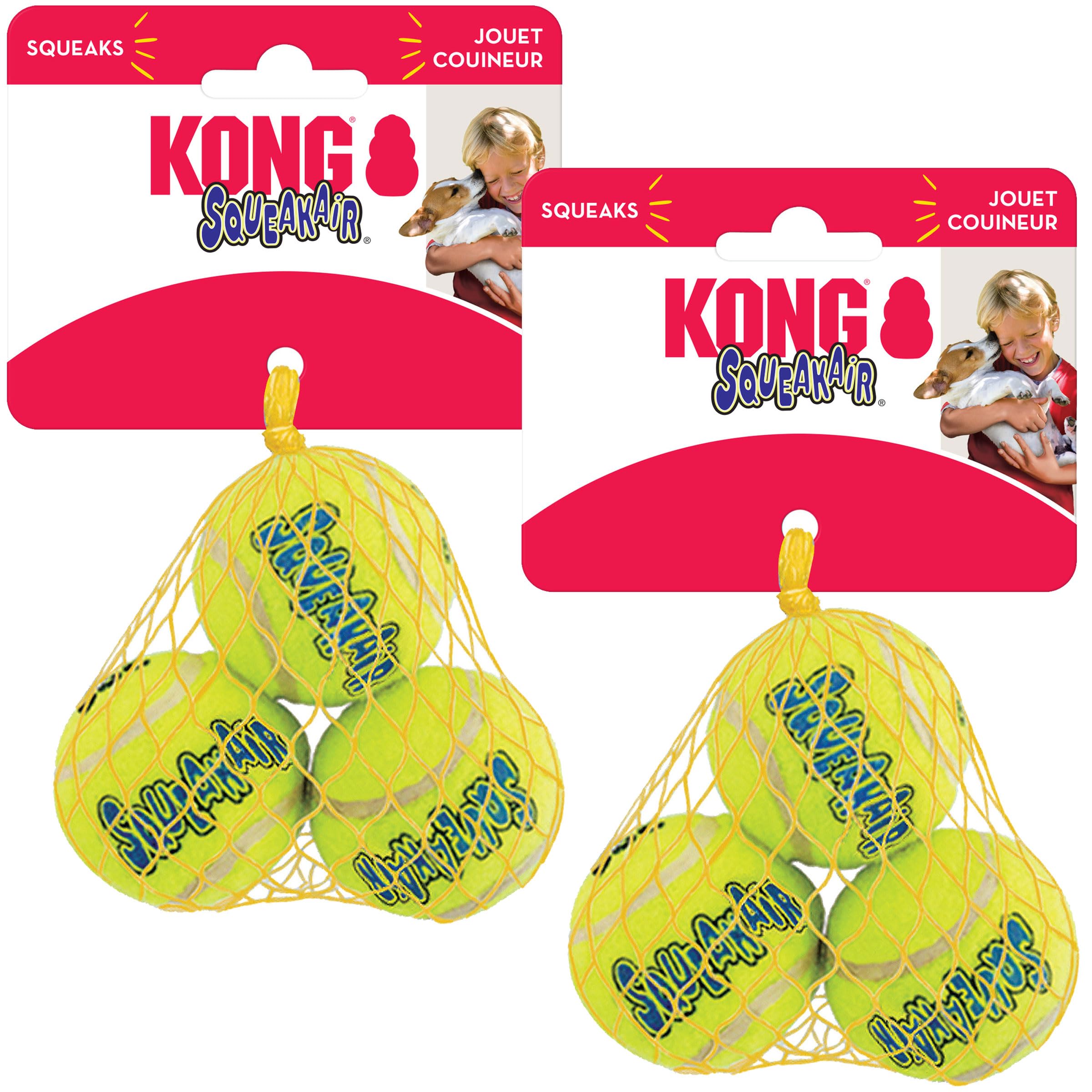 KONG Squeakair Ball close-up texture highlights durable, non-abrasive felt for gentle play