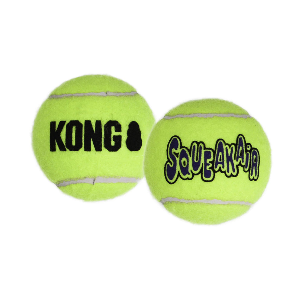 KONG Squeakair Ball durable felt detail demonstrates reduced wear during fetch