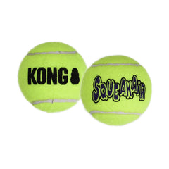 KONG Squeakair Ball durable felt detail demonstrates reduced wear during fetch