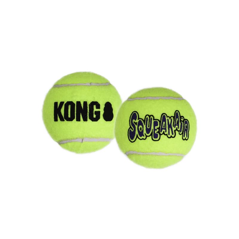 KONG Squeakair ball highlights squeaker to entice dogs to chase.