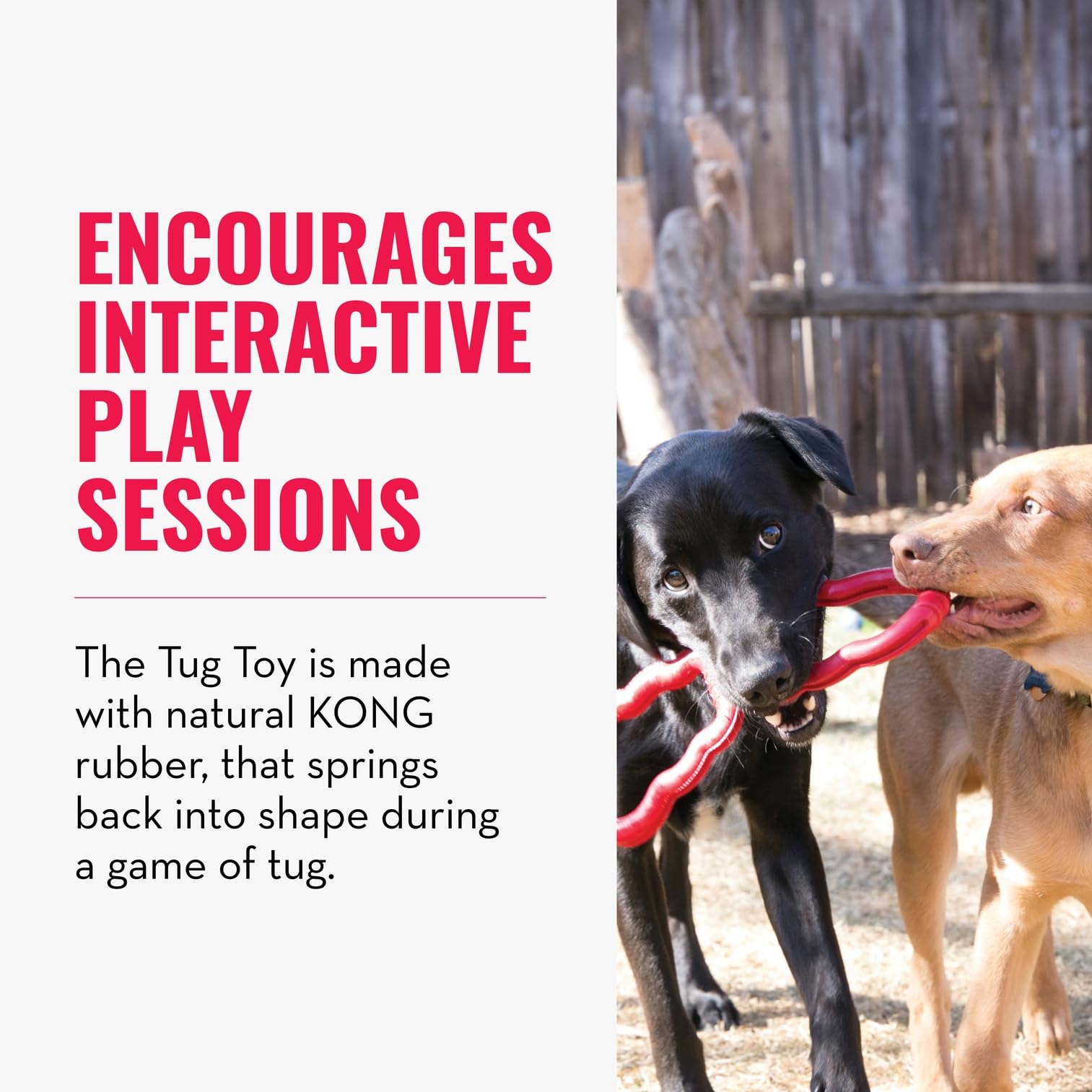 KONG Tug Toy bouncing back to shape for continuous tug action.