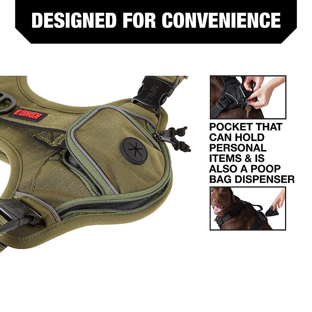 KONG waste bag harness front D-ring shows versatile leashing options