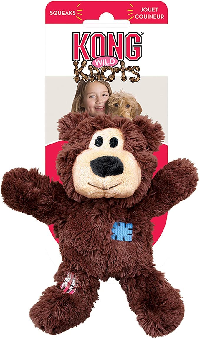 KONG Wild Knots Bears ideal for fetch, tug, and cuddle sessions.