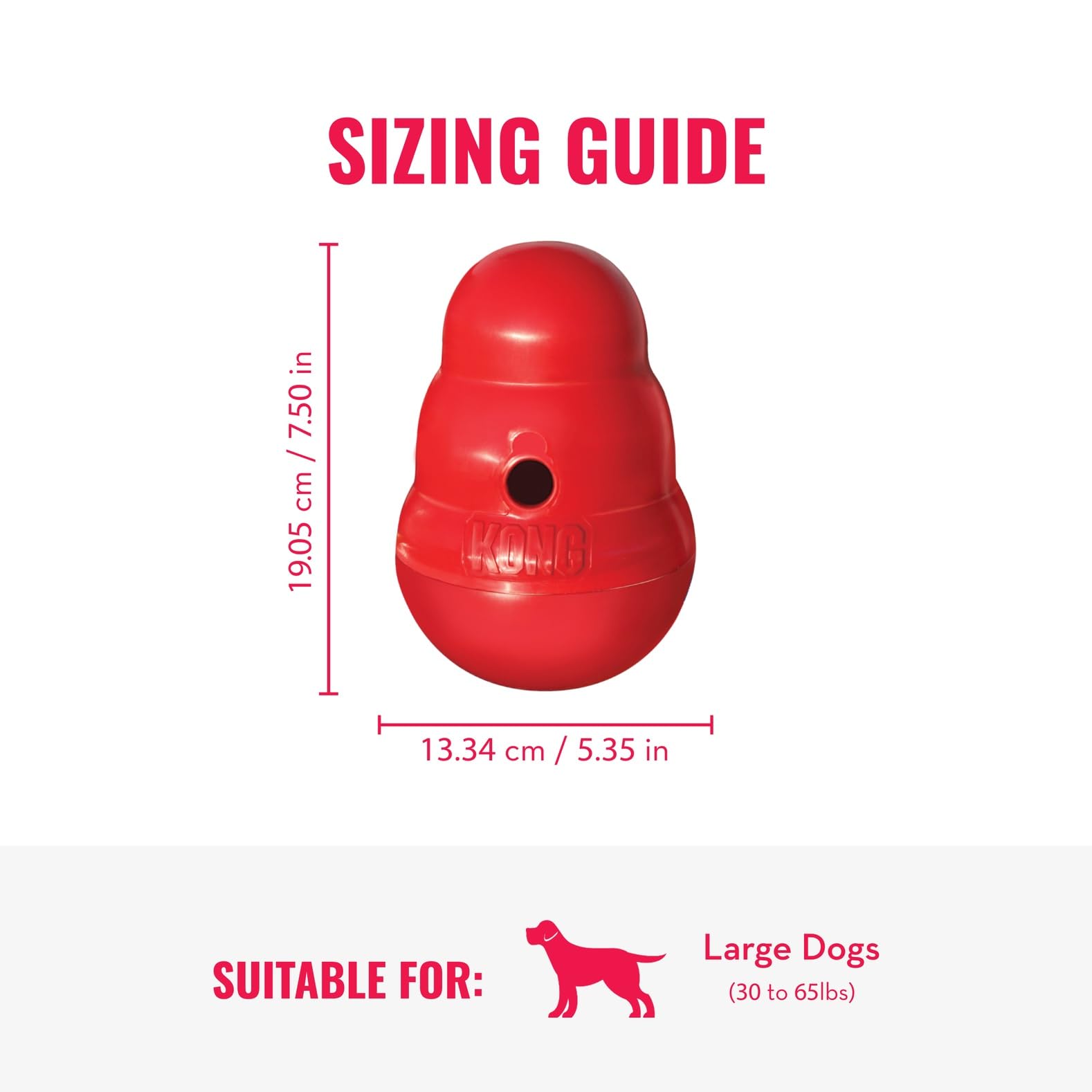 KONG Wobbler is dishwasher-safe for simple cleanup after meals.