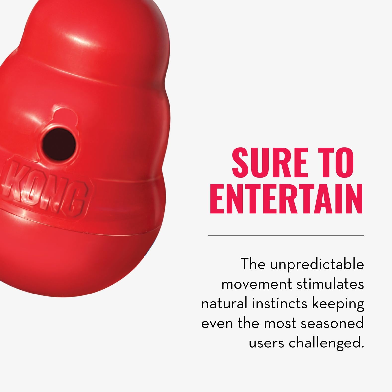 KONG Wobbler can substitute a bowl to extend mealtime.