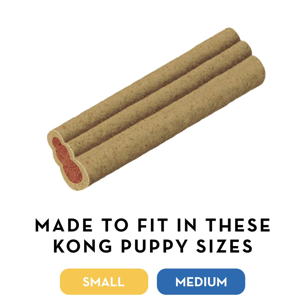 KONG Ziggies stuffed into a toy to extend playtime.