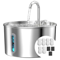KOOGMOON cat water fountain 74oz focus highlights ample capacity for travel hydration.