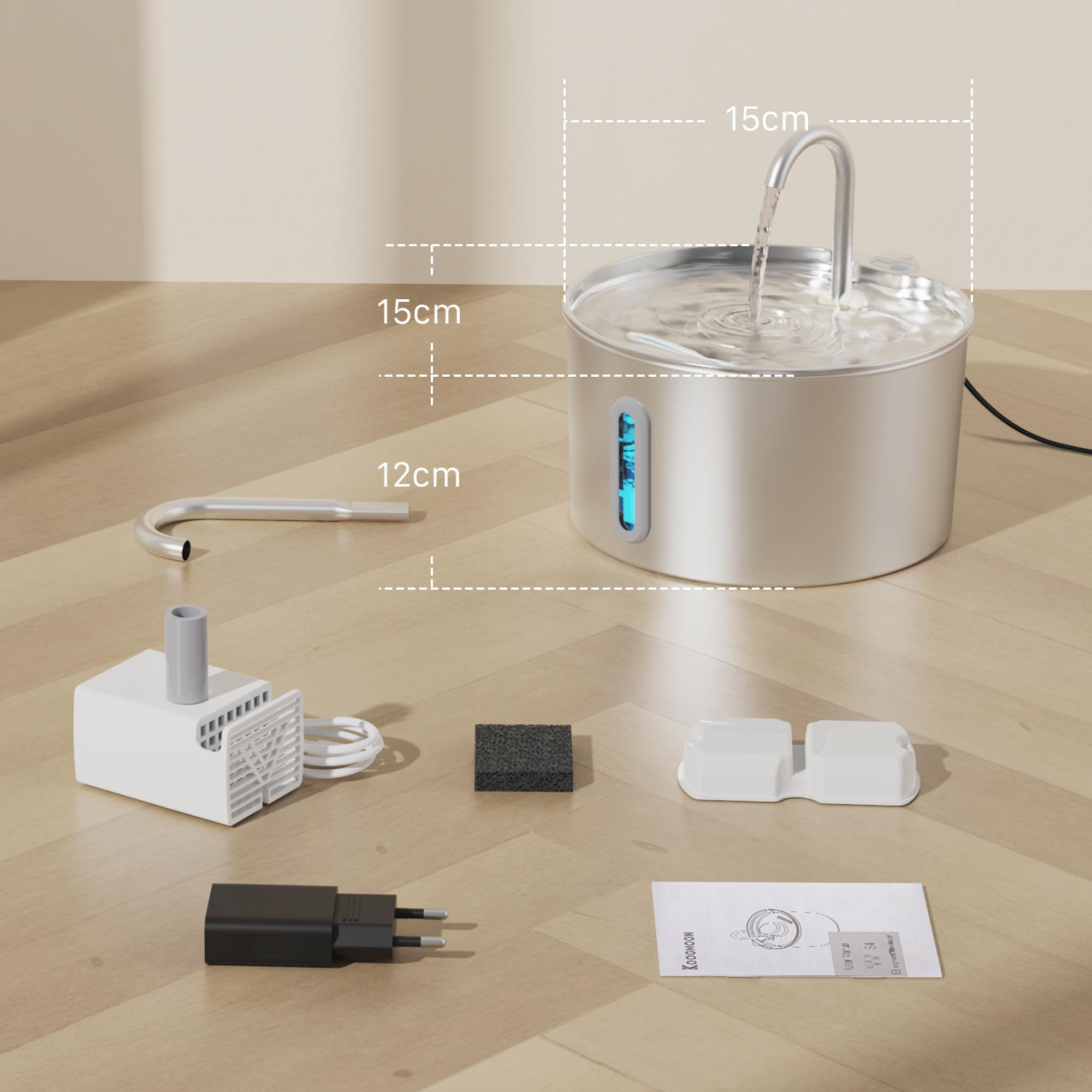 KOOGMOON includes six filters and three sponges for fresh water