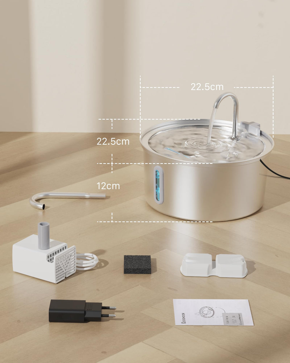 KOOGMOON includes six filters and three sponges for ongoing purification.
