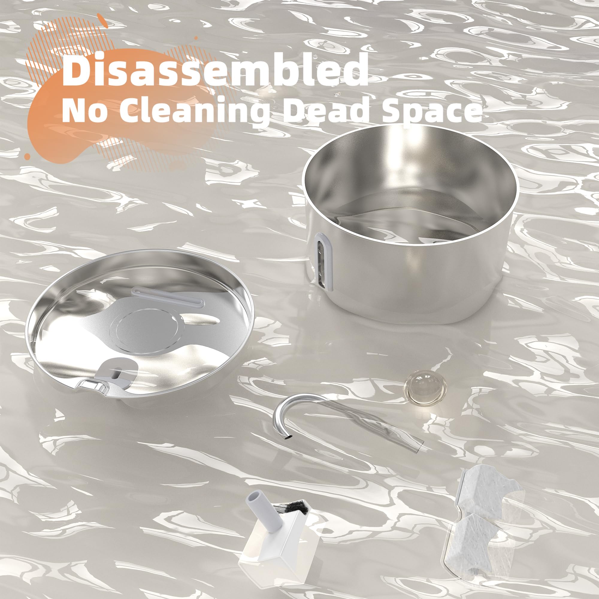 KOOGMOON whisker-friendly drinking height reduces splashing and mess.