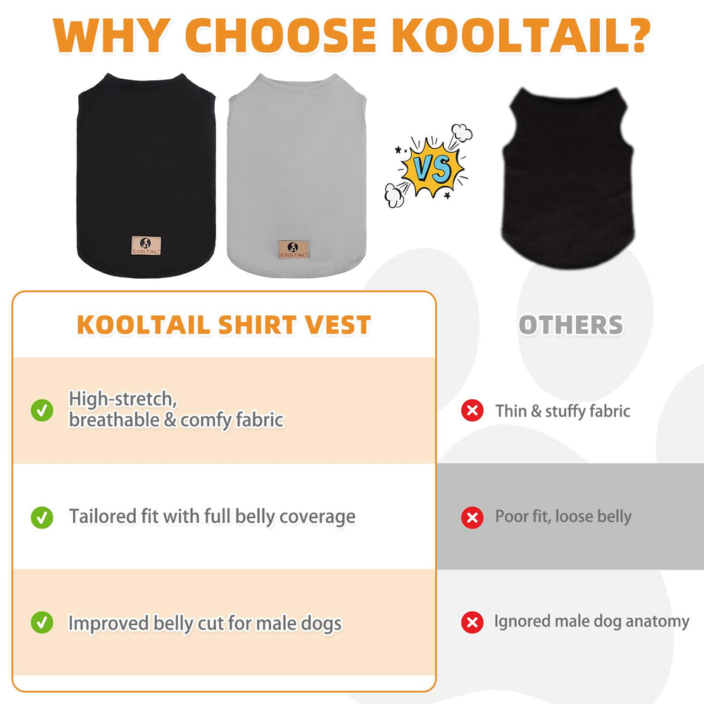 Large dog wearing Kooltail vest while camping for sun and comfort.